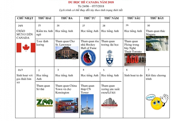 Chương Trình Du Học Hè Canada 2018